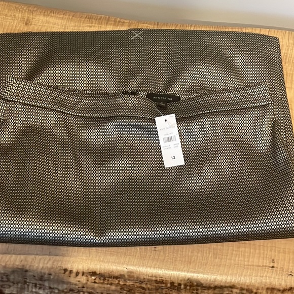 NWT Ann Taylor gold black shimmer pencil skirt 12 - Picture 7 of 7